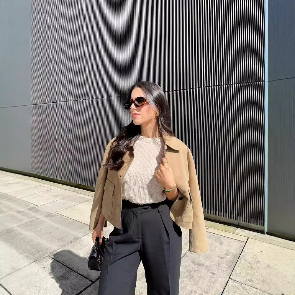 Elegance Retro Lapel Fashionable All-matching Jacket - Bellarte Enchanté Elegance Retro Lapel Fashionable All-matching Jacket